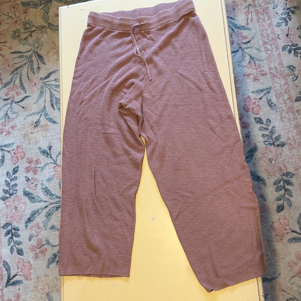 Free People Beach L Knit Lounge Pants - Dusty Rose - Picture 3 of 3
